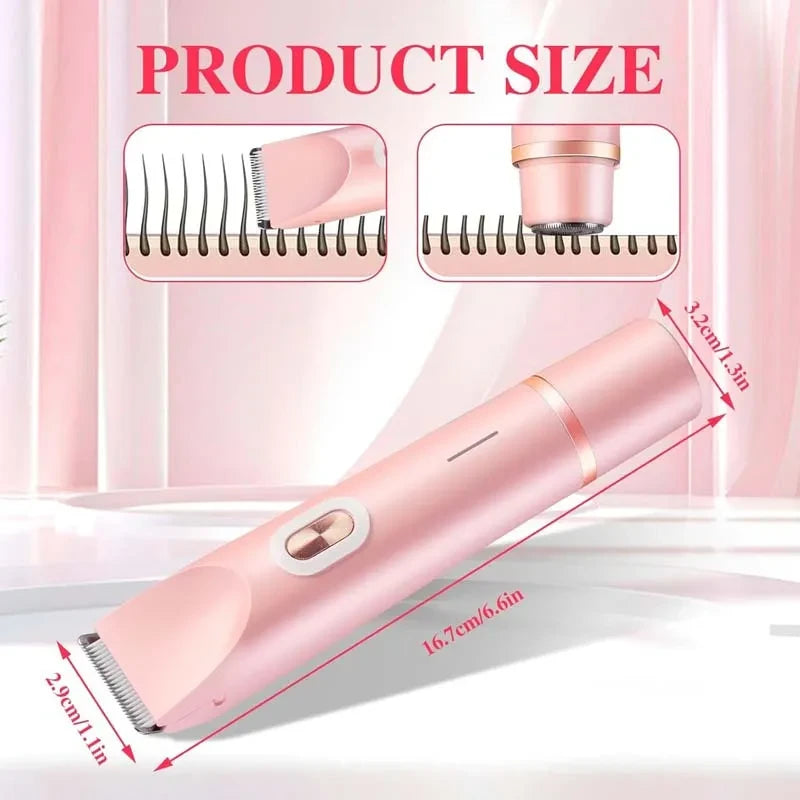 Electric Rechargeable Ladies Razor – Waterproof Dual-Head Hair Remover