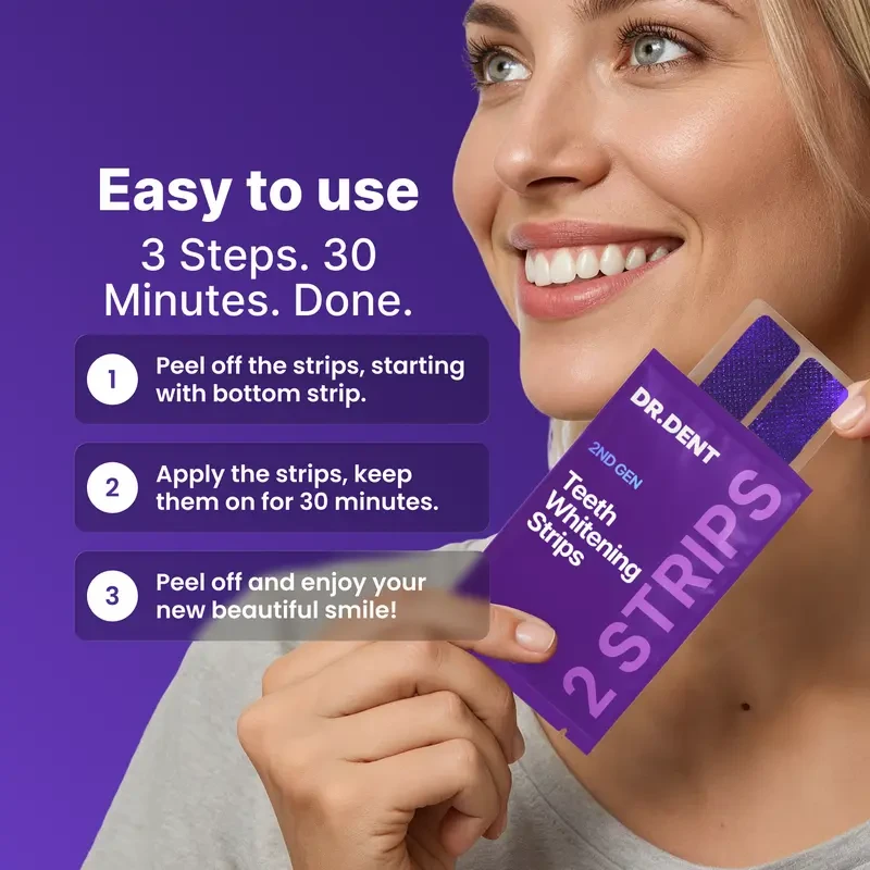 Peroxide-Free Purple Teeth Whitening Strips