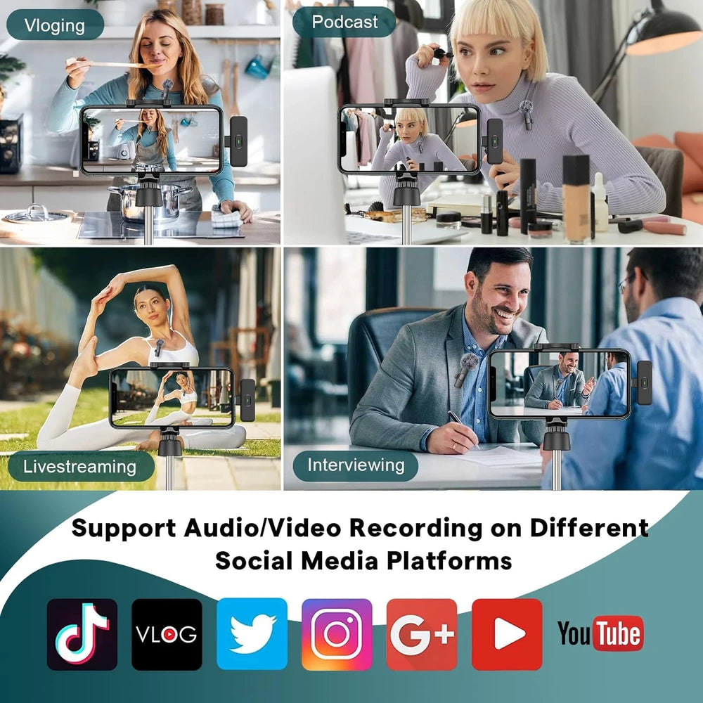 Wireless Lavalier Microphone – Clip-On Mic for iPhone, Android & Content Creators