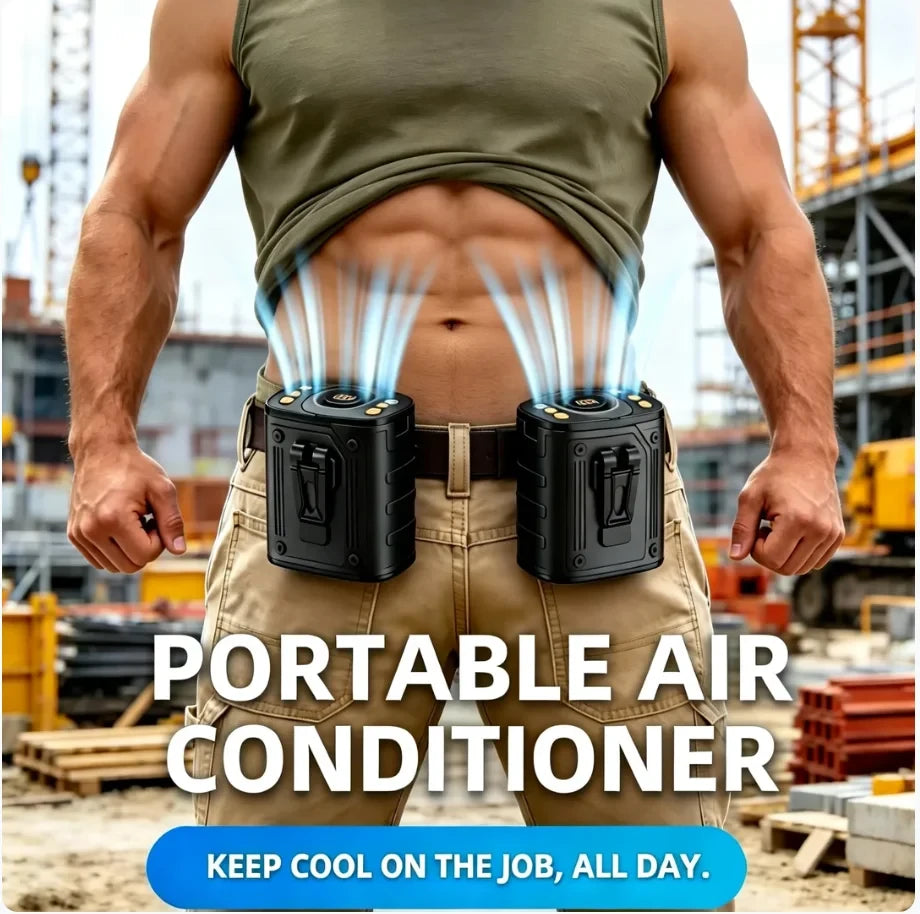 2026 New Waist Portable Fan,Handheld Neck Mini Desktop Fan,Emergency Power Bank Function,5000mAh 10H Long Lasting,100 Speed Adjustable,LED Flashlight&SOS Light,Type-C Rechargeable Ultra Quiet Fan For Camping Outdoor Work Travel Dorm Truck Ideal Gift