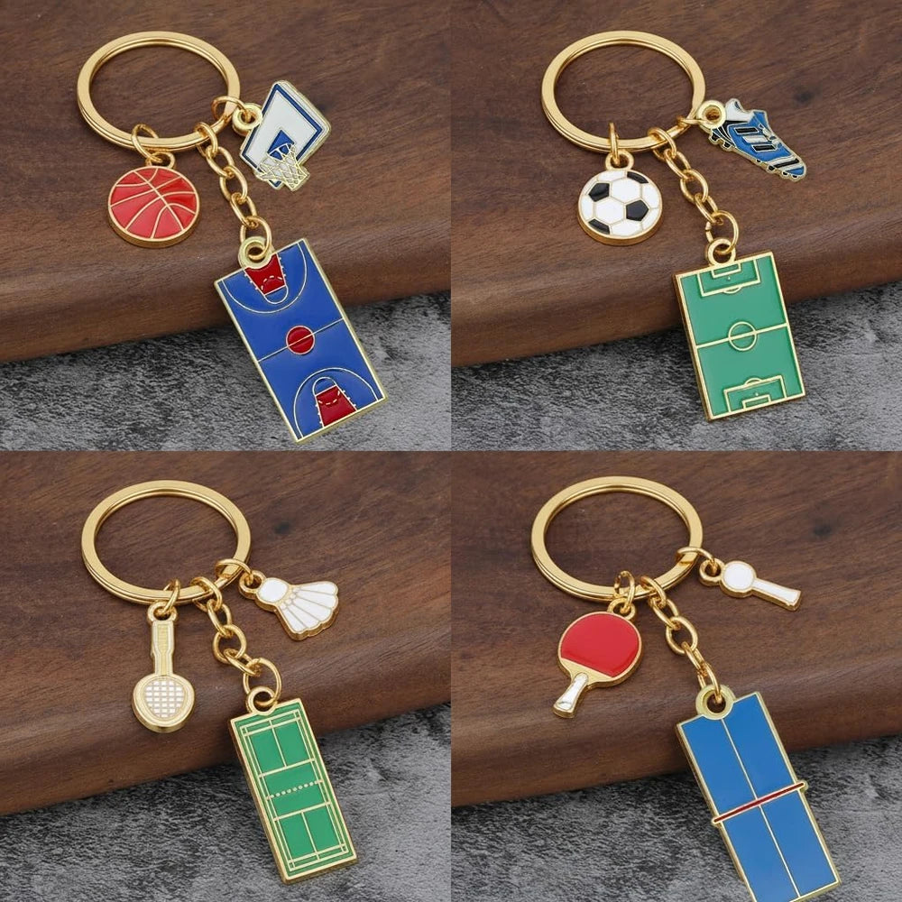 Assorted Enamel Sports Crafting Charms – Vibrant Designs for DIY Keychains & Jewelry