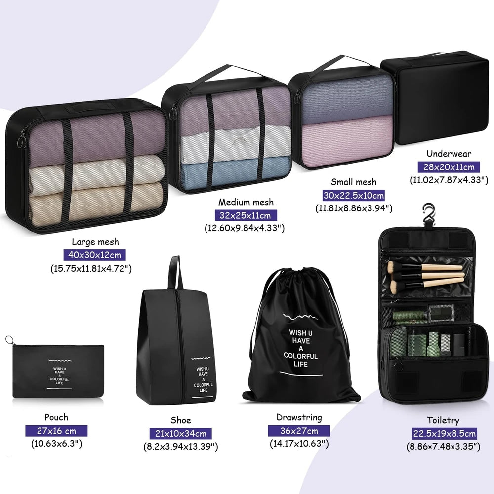 Fosmon Travel Packing Cubes Set – Organize Your Suitcase Like a Pro