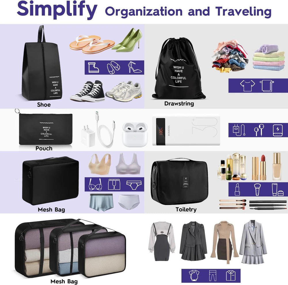 Fosmon Travel Packing Cubes Set – Organize Your Suitcase Like a Pro