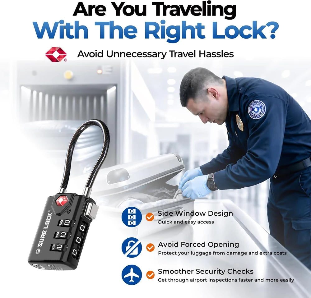 Sure Lock TSA Approved Luggage Locks – Secure Your Bags with Confidence