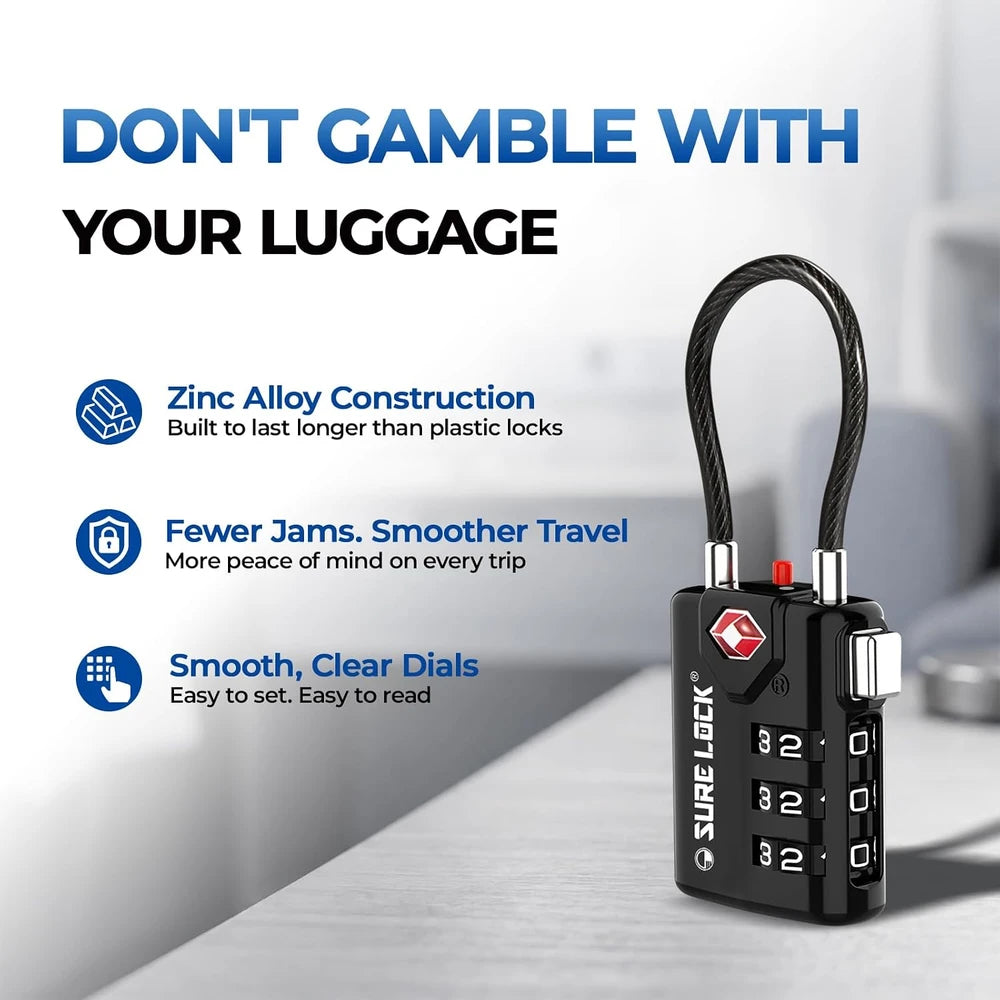 Sure Lock TSA Approved Luggage Locks – Secure Your Bags with Confidence