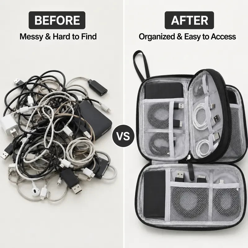 Waterproof Travel Cable Organizer Pouch – Keep Every Cord in Its Place
