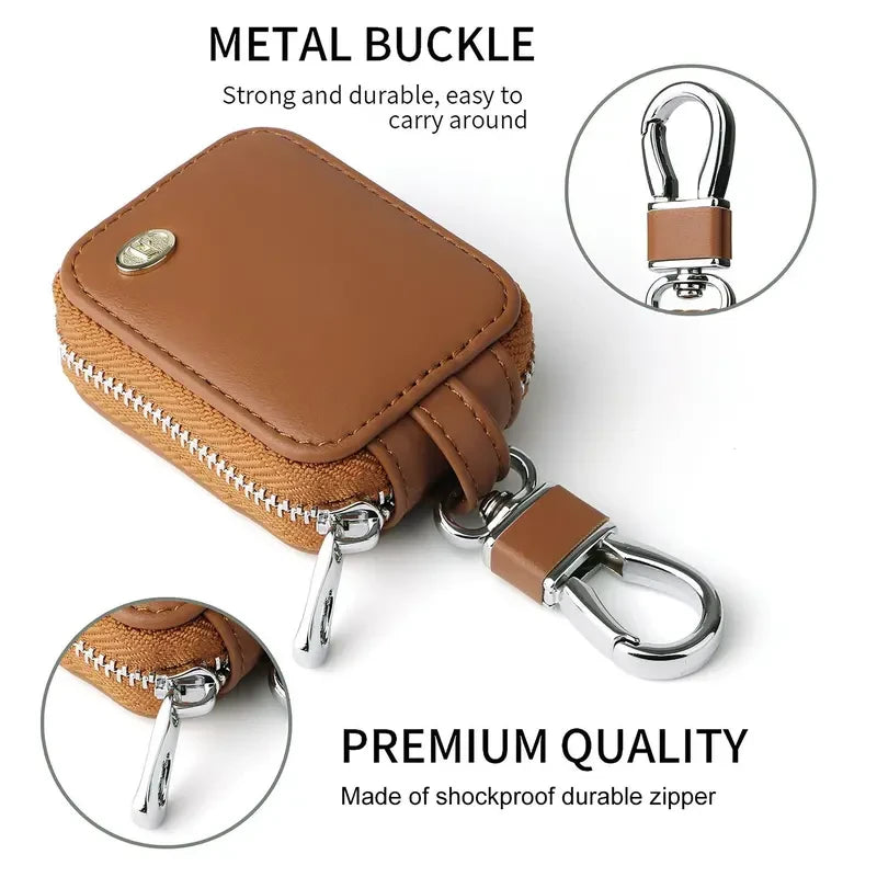 PU Leather Zippered Earbud Case – Tangle-Free Protection for Wired Earphones