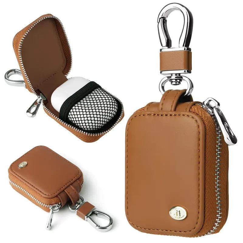 PU Leather Zippered Earbud Case – Tangle-Free Protection for Wired Earphones