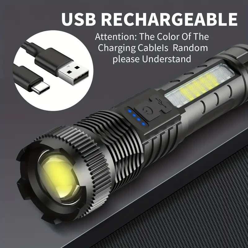 Rechargeable Zoom Camping Flashlight – Ultra-Bright & Long-Lasting
