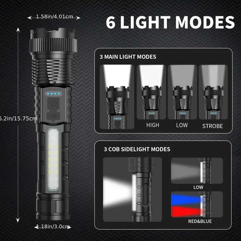 Rechargeable Zoom Camping Flashlight – Ultra-Bright & Long-Lasting
