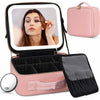 Lighted Travel Makeup Bag with LED Mirror & Adjustable Dividers