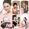 Lighted Travel Makeup Bag with LED Mirror & Adjustable Dividers