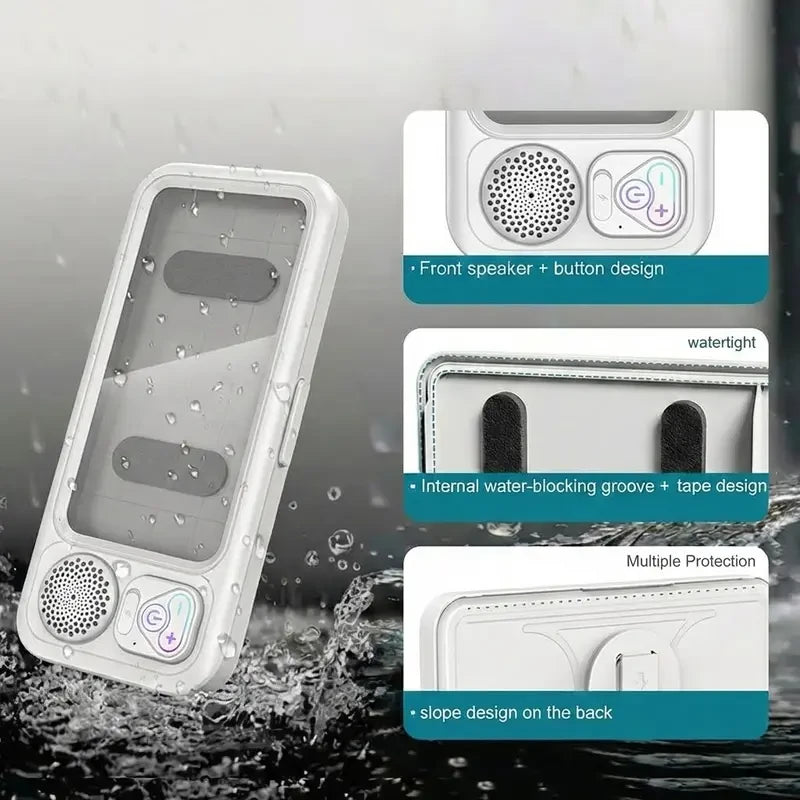 Shower Phone Case with Bluetooth Speaker