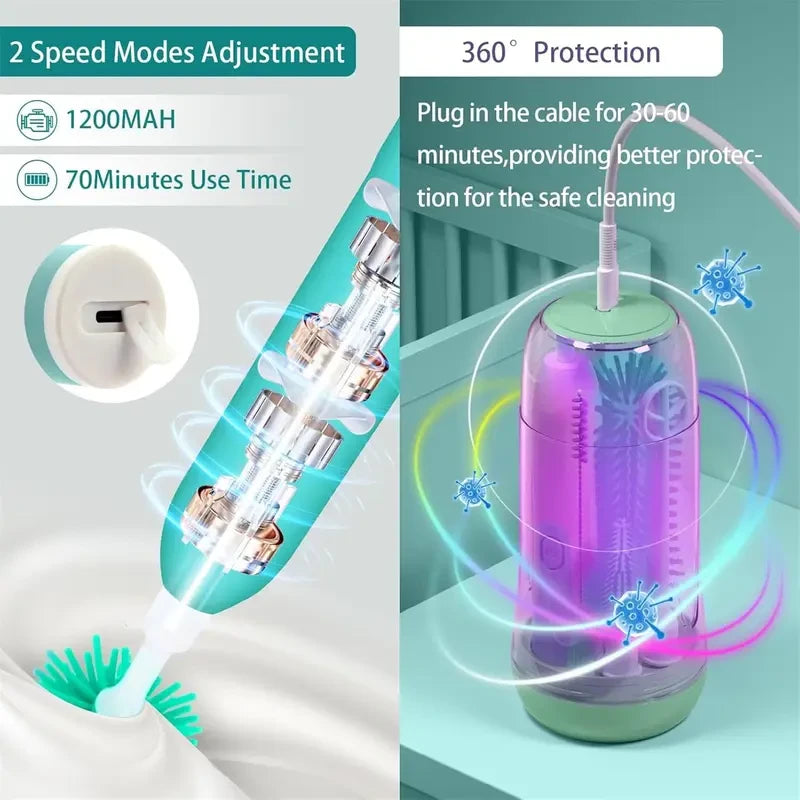Electric Baby Bottle Cleaning Brush Set