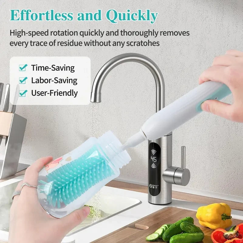 Electric Baby Bottle Cleaning Brush Set