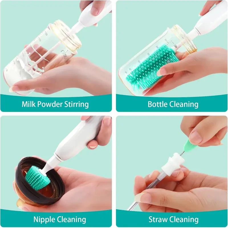 Electric Baby Bottle Cleaning Brush Set