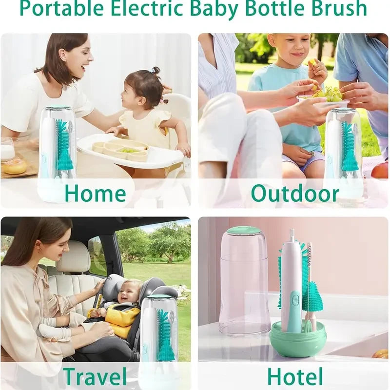 Electric Baby Bottle Cleaning Brush Set