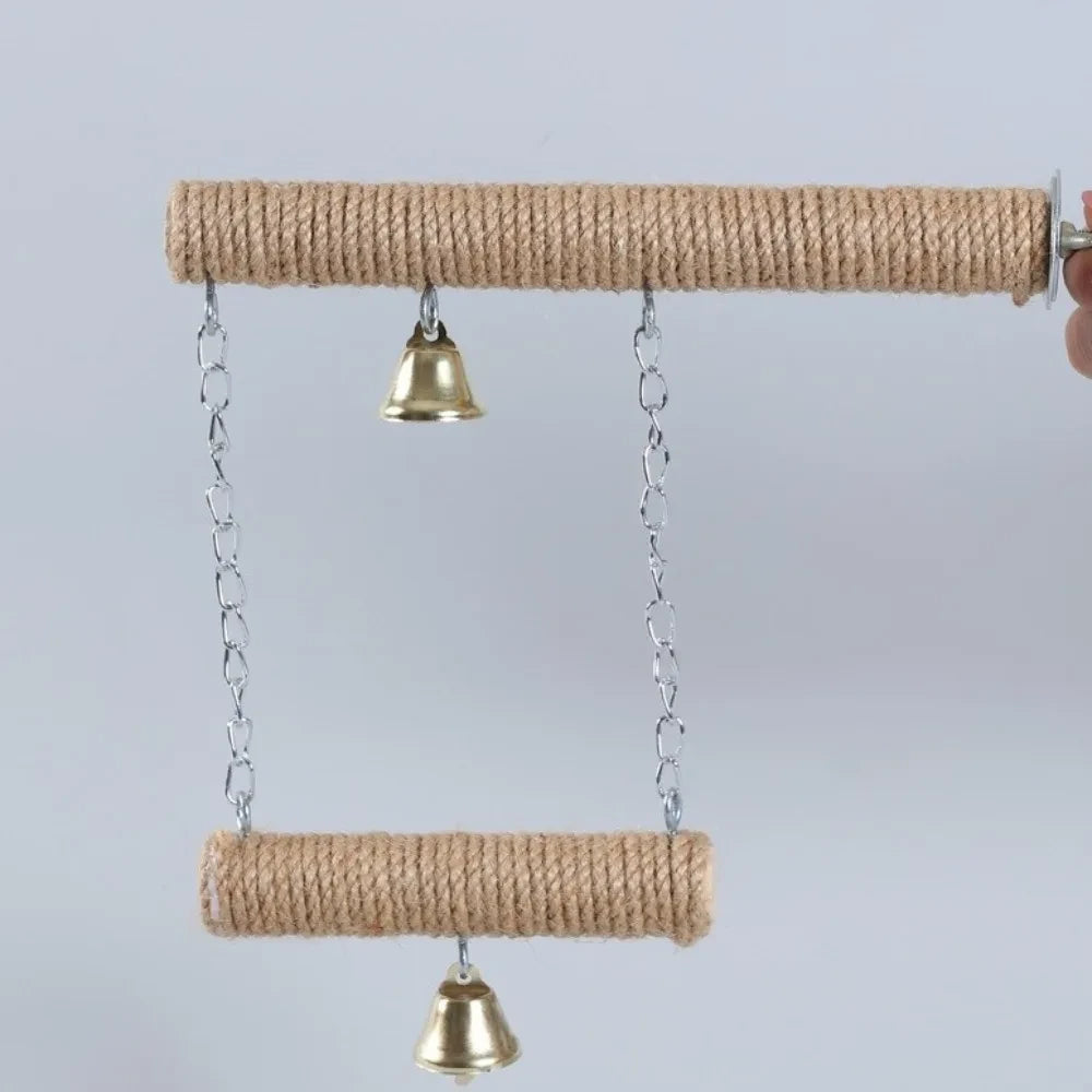 Colorful Cotton Rope Parrot Grinding Perch – Beak Trimming & Foot Exercise Bird Perch