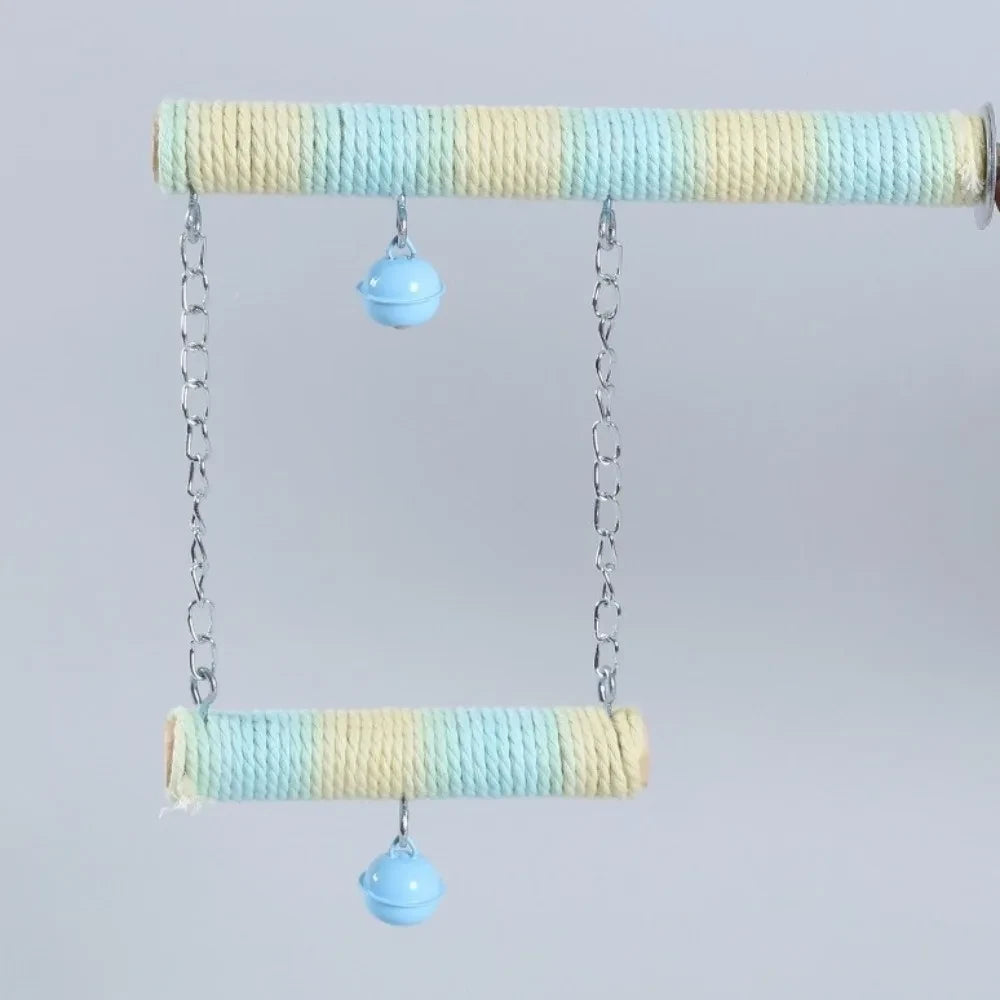 Colorful Cotton Rope Parrot Grinding Perch – Beak Trimming & Foot Exercise Bird Perch
