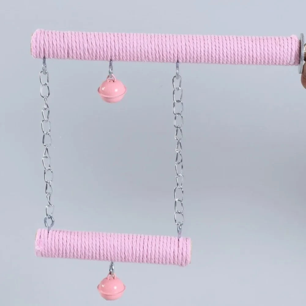 Colorful Cotton Rope Parrot Grinding Perch – Beak Trimming & Foot Exercise Bird Perch