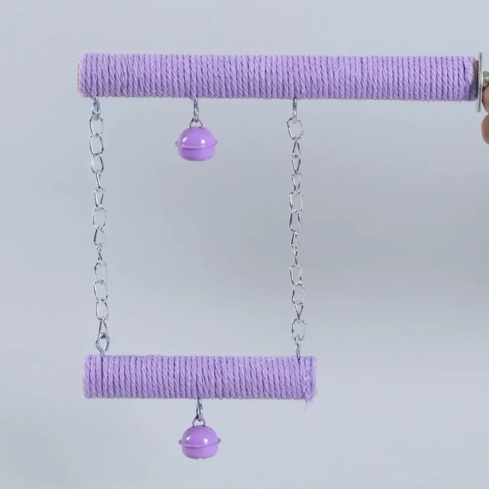 Colorful Cotton Rope Parrot Grinding Perch – Beak Trimming & Foot Exercise Bird Perch