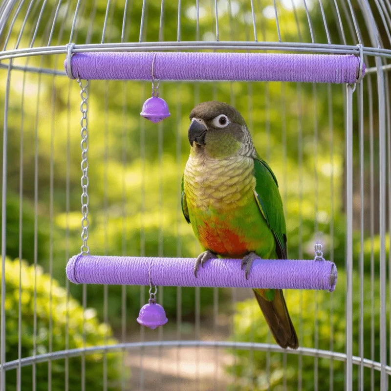 Colorful Cotton Rope Parrot Grinding Perch – Beak Trimming & Foot Exercise Bird Perch