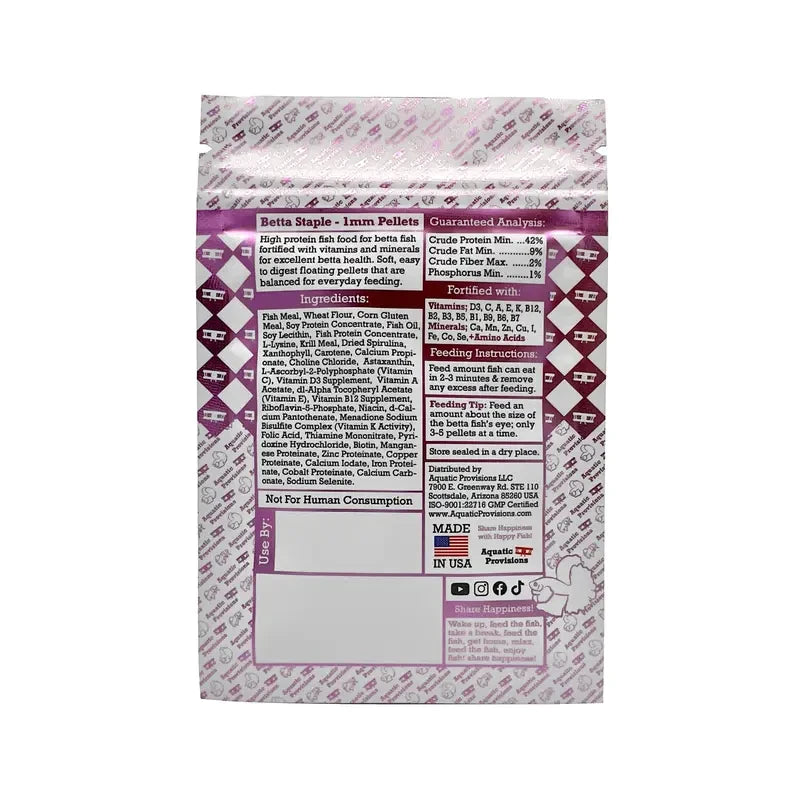 Betta Staple Fish Food – Nutrient-Rich Daily Pellets for Vibrant Betta Fish
