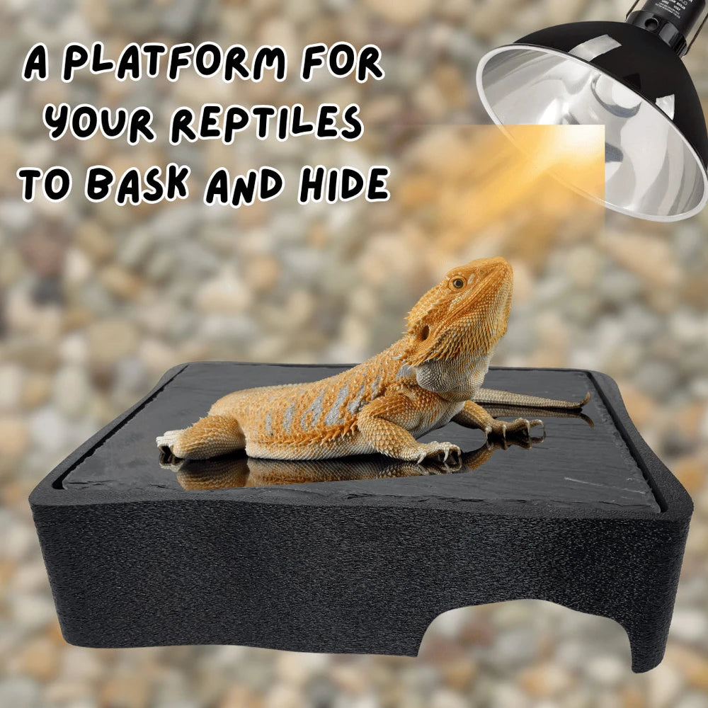 Natural Reptile Slate Basking Platform – Heat-Absorbing Rock for Lizards & Tortoises