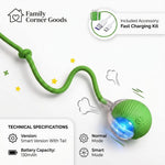 Interactive Rolling Cat Ball Toy – Self-Moving Chase Toy for Indoor Cats