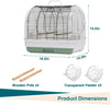 Portable Small Bird Travel Cage – Lightweight Carrier with Wooden Perches for Budgies, Finches & Parakeets