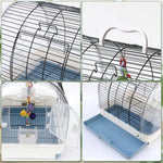 Portable Small Bird Travel Cage – Lightweight Carrier with Wooden Perches for Budgies, Finches & Parakeets