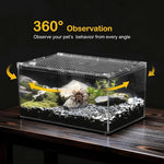Stackable Reptile Enclosure – Ventilated Slide-Lid Terrarium for Geckos, Spiders & Small Reptiles