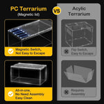 Stackable Reptile Enclosure – Ventilated Slide-Lid Terrarium for Geckos, Spiders & Small Reptiles
