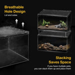 Stackable Reptile Enclosure – Ventilated Slide-Lid Terrarium for Geckos, Spiders & Small Reptiles