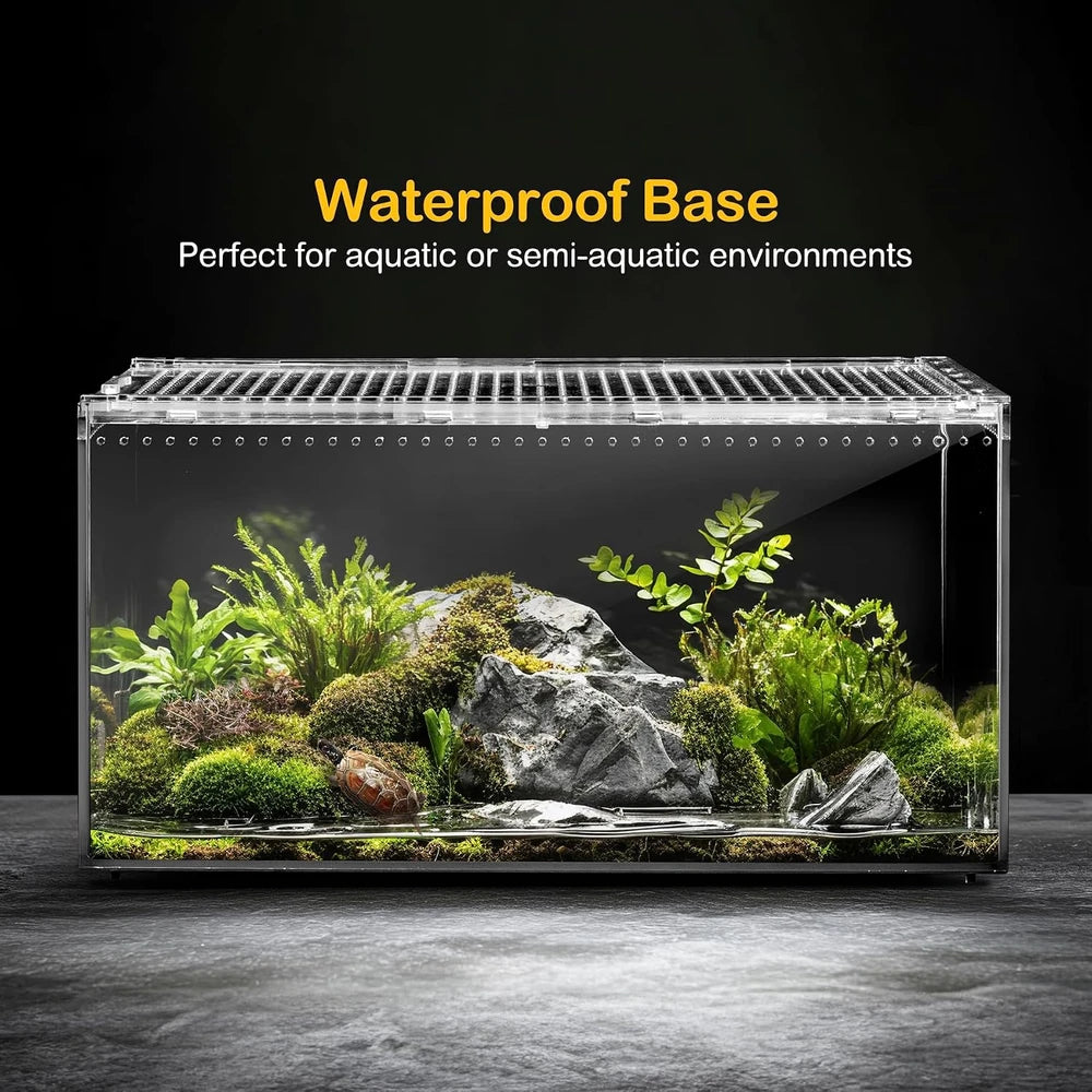 Stackable Reptile Enclosure – Ventilated Slide-Lid Terrarium for Geckos, Spiders & Small Reptiles