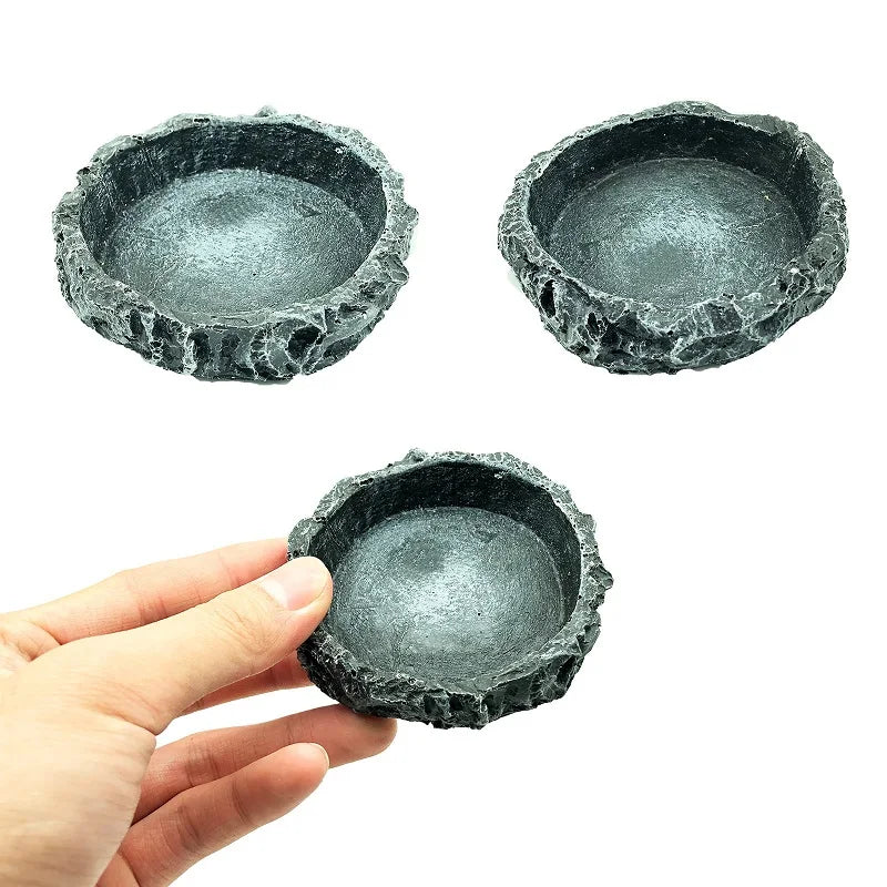 Stone-Look Reptile Food & Water Bowl