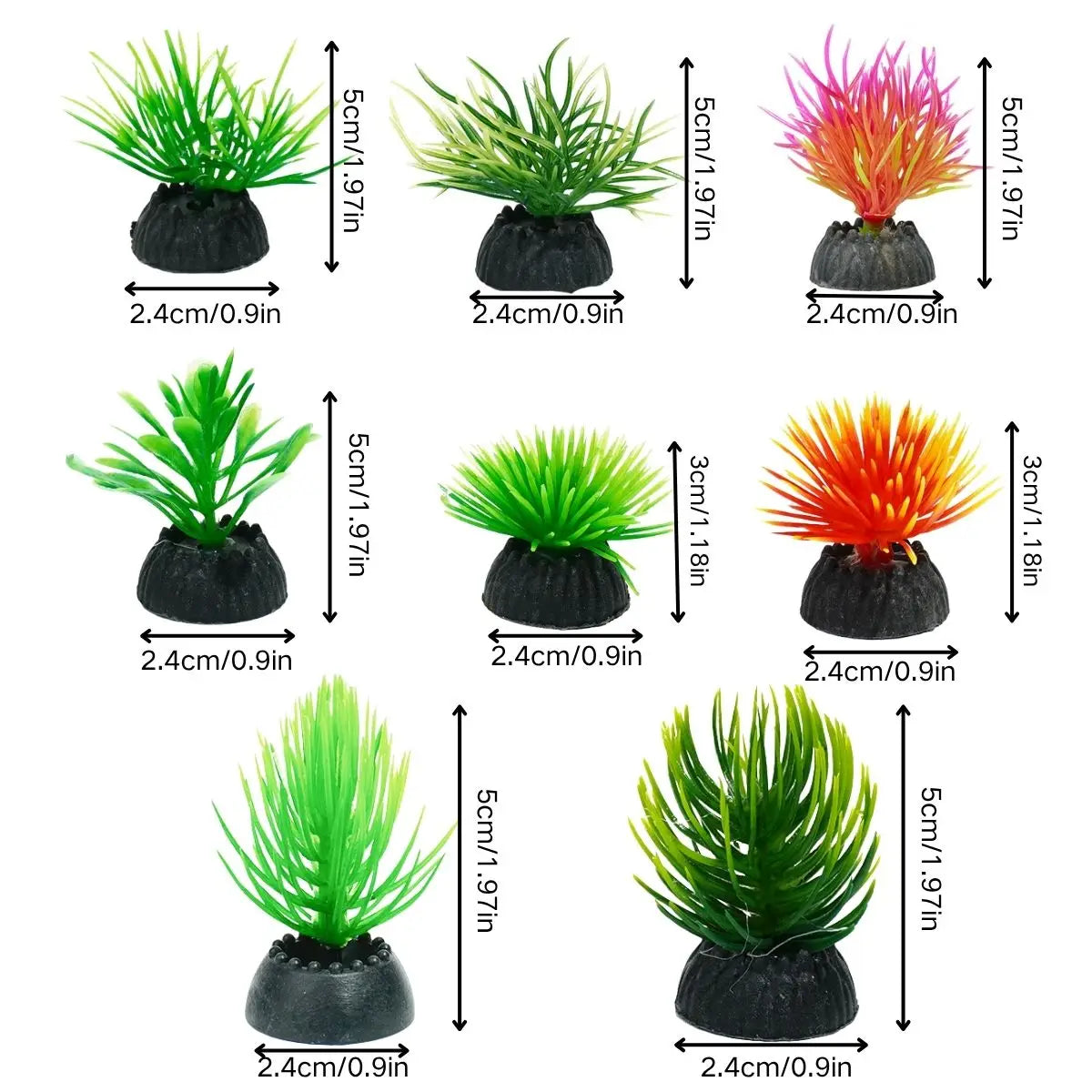 8-Piece Artificial Aquarium Plant Set