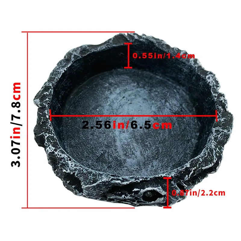 Stone-Look Reptile Food & Water Bowl
