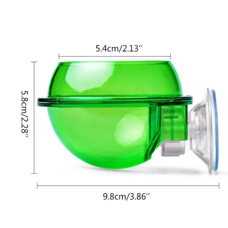 Suction-Cup Reptile Feeding Bowl – Transparent Green