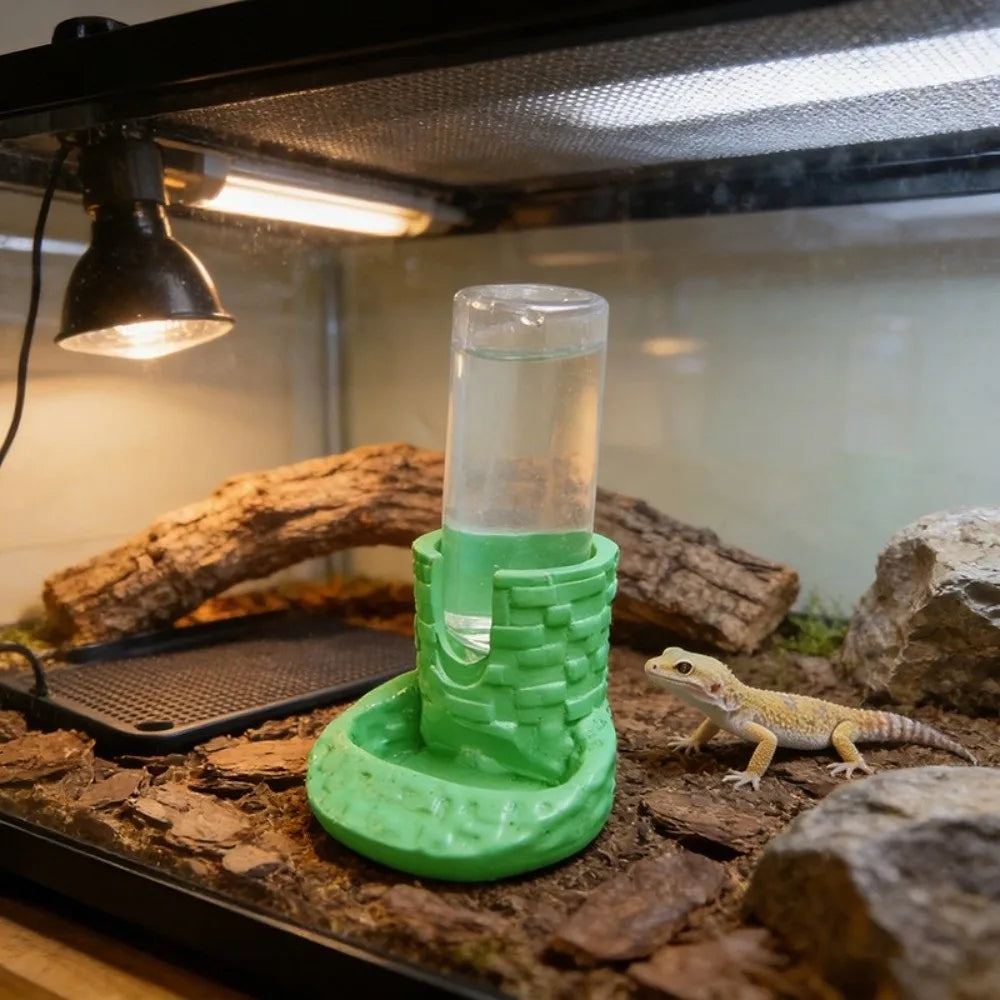 Automatic Reptile Water Dispenser with Removable Dish
