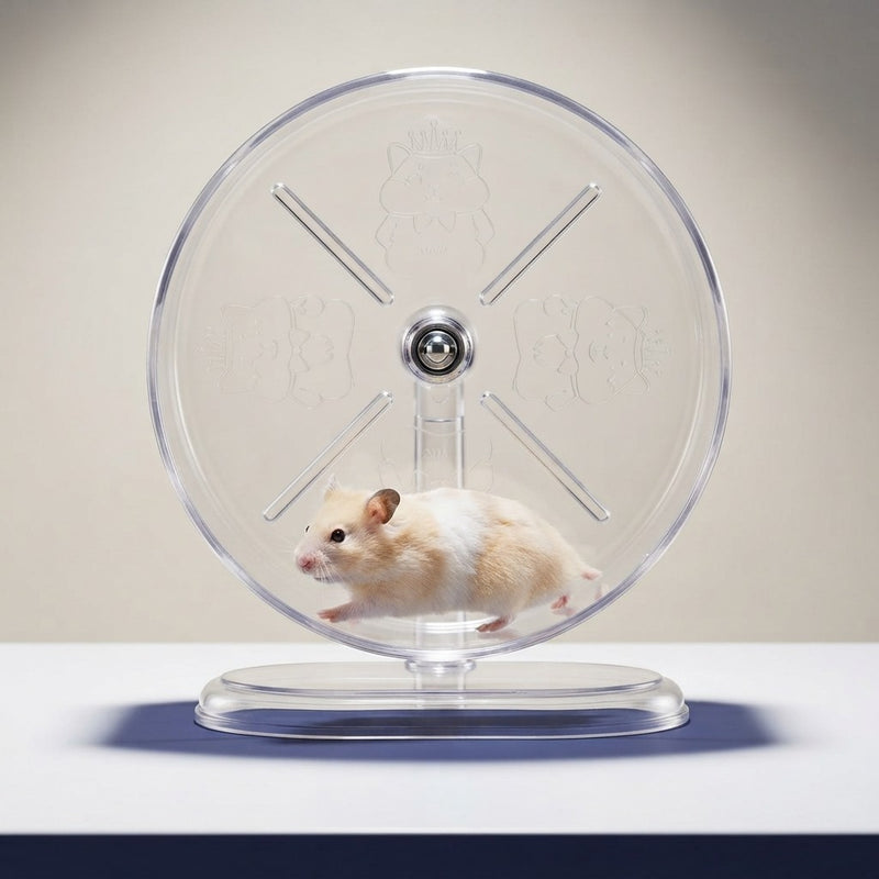 Silent Transparent Hamster Running Wheel – Quiet Exercise Wheel for Hamsters & Gerbils