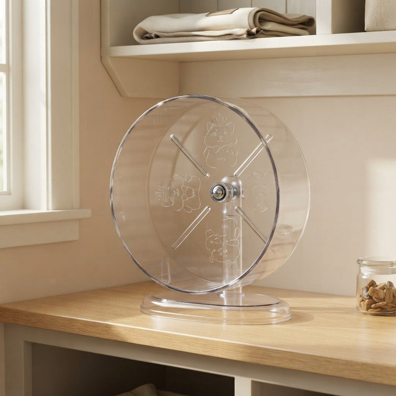Silent Transparent Hamster Running Wheel – Quiet Exercise Wheel for Hamsters & Gerbils