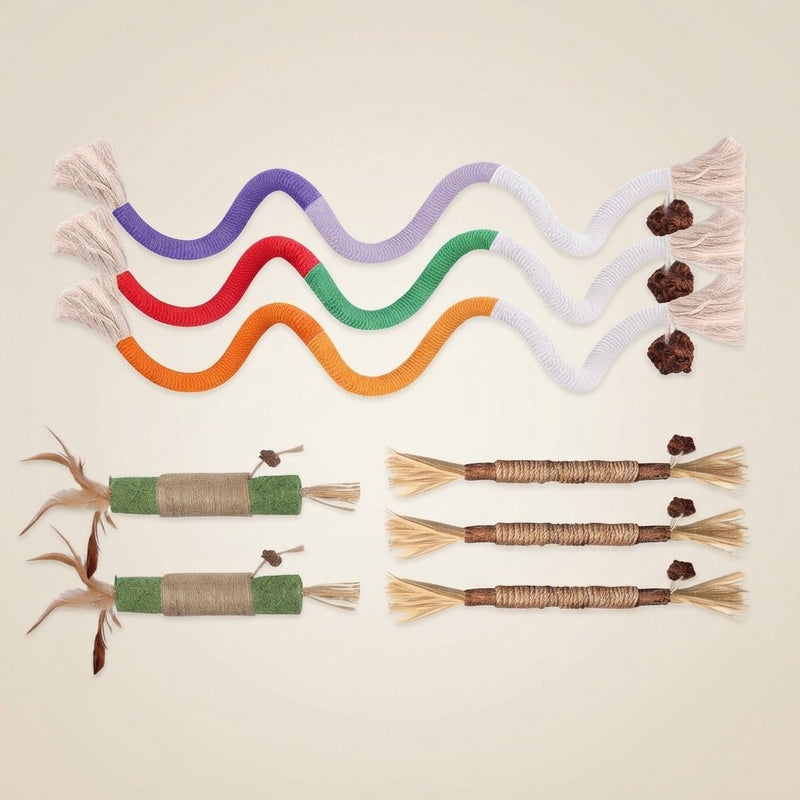 Interactive Cat Chew Rope Toy Set
